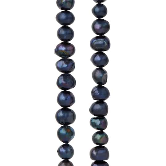 Black Freshwater Pearl Potato Beads, 9mm by Bead Landing™